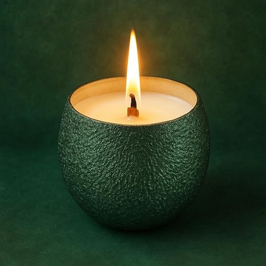 Dana Matki Scented Candle | 100% Soy Wax, Wooden Wick | 36-Hour Burn | 3x3 inch (Green)