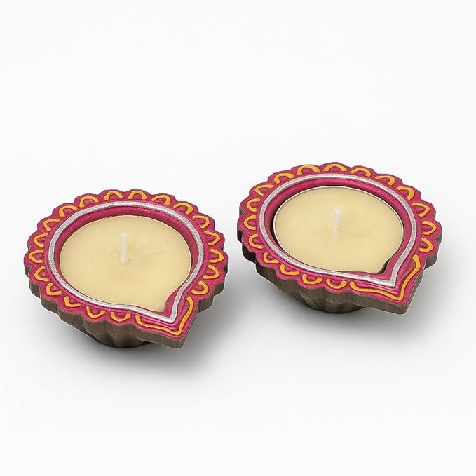 Handcrafted Mitti Diya Set of 2 – Soy Wax, 10-Hour Burn Time (50g Each) || The Remedial Store