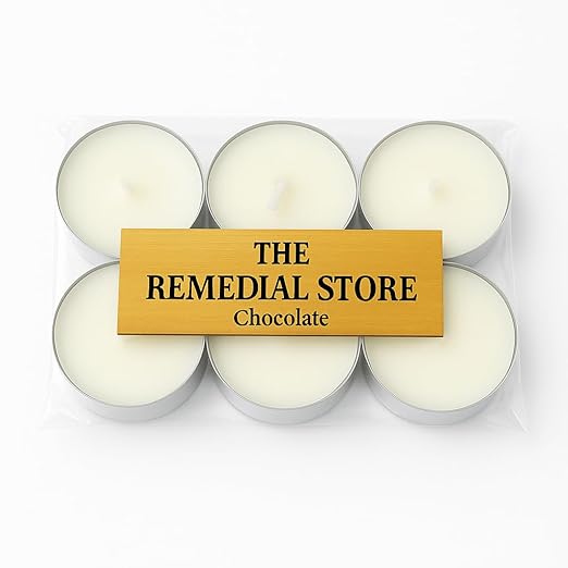 Set of 6 Chocolate Tealight Scented Candles || THE REMEDIAL STORE