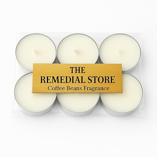 Set of 6 Coffee Beans Tealight Scented Candles || THE REMEDIAL STORE