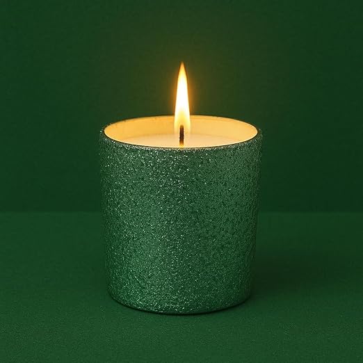 Dana Glass Scented Candle | 36-Hour Burn | Wooden Wick | 3x3 inch | Green | Home Decor & Aromatherapy Candle | THE REMEDIAL STORE