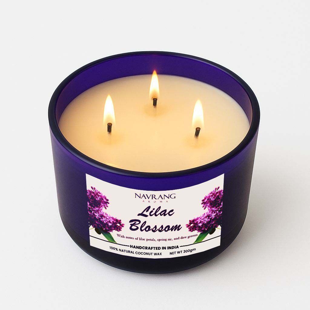 Scented Candle | 300g | Eco-Friendly Coconut Wax | Triple-Wick Design || The Remedial Store -  Lilae Blossom