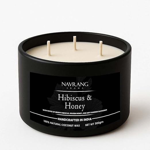 Natural Mosquito Repellent Candle - Hibiscus & Honey | 300g | Eco-Friendly Coconut Wax with Neem, Citronella & Essential Oils | The Remedial Store
