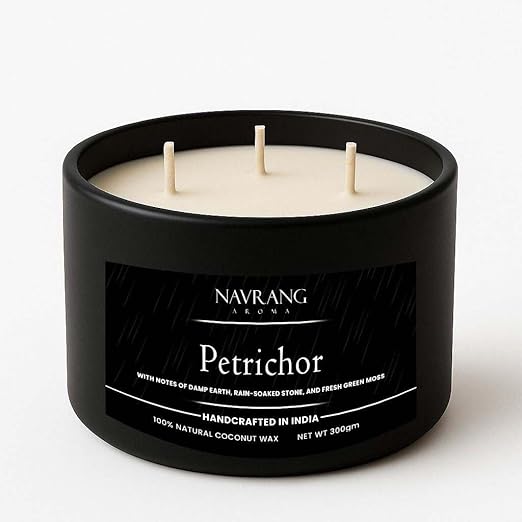 Natural Mosquito Repellent Candle - Petrichor | 300g | Eco-Friendly Coconut Wax with Neem, Citronella & Essential Oils | The Remedial Store