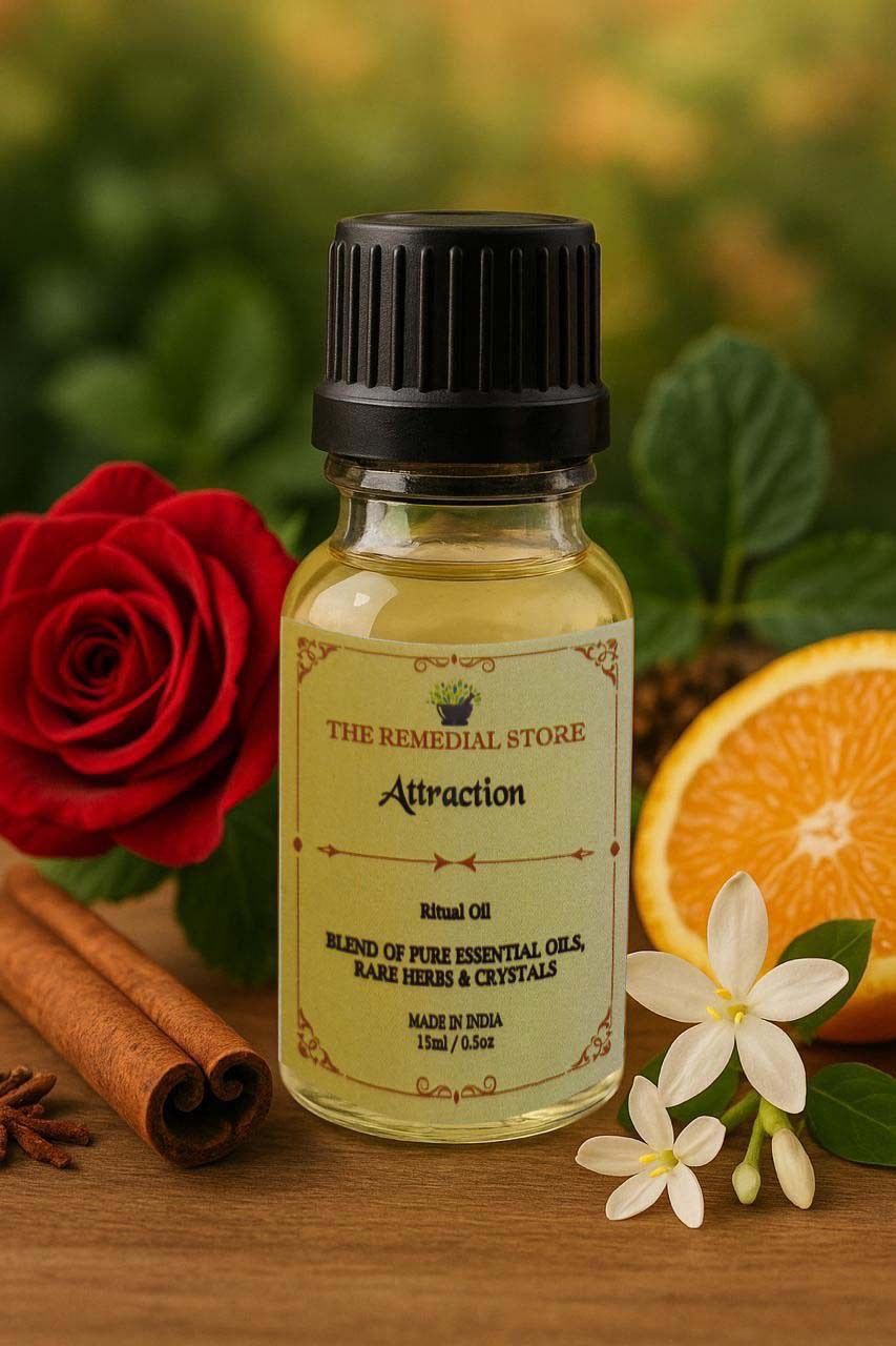 Attraction Ritual Oil | 15ml | Pure Essential Oils, Rare Herbs & Crystals || The Remedial Store