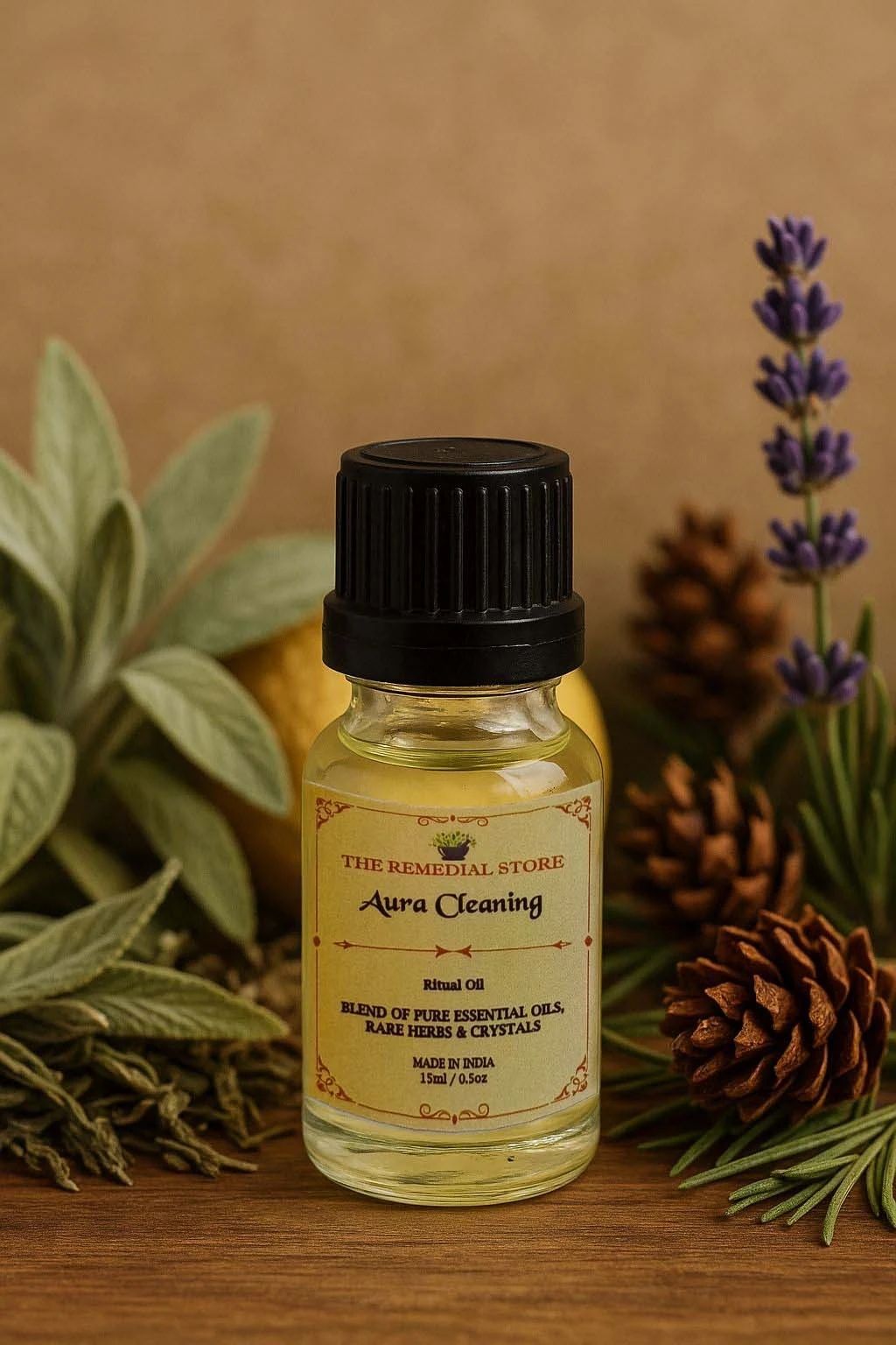Aura Cleaning Ritual Oil – 15ml | Pure Essential Oils, Rare Herbs & Crystals || The Remedial Store