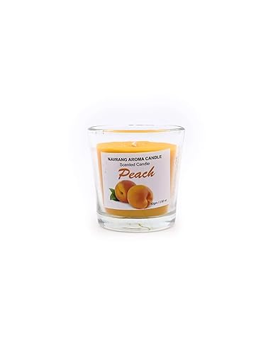 Pack of 3 Peach Votive Glass Scented Candle - Lasts Upto 48 Hours - THE REMEDIAL STORE