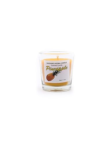 Pack of 3 Pineapple Votive Glass Scented Candle - Lasts Upto 48 Hours - THE REMEDIAL STORE