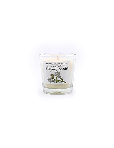 Pack of 3 Rajnigandha Votive Glass Scented Candle - Lasts Upto 48 Hours - THE REMEDIAL STORE